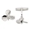 Diamond2deal Sterling Silver Propeller Cuff Links