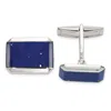 Diamond2deal Sterling Silver Rectangle Lapis Cuff Links