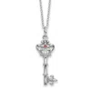 Diamond2deal Sterling Silver Red Cubic Zirconia Antiqued Key Of David Necklace