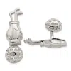 Diamond2deal Sterling Silver Reversible Golf Clubs & Ball Cufflinks