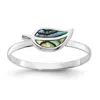 Diamond2deal Sterling Silver Rh-plated Abalone Leaf Ring