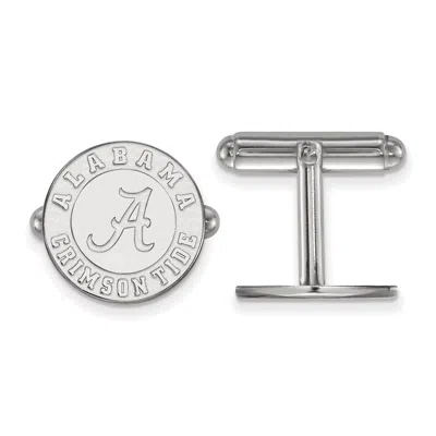 Diamond2deal Sterling Silver Rhodium-plated Alabama Crimson Tide Cuff Links In White