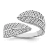 Diamond2deal Sterling Silver Rhodium Plated Cubic Zirconia Leaf Band Ring