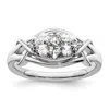 Diamond2deal Sterling Silver Rhodium-plated Cubic Zirconia Ring