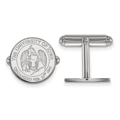 Diamond2deal Sterling Silver Rhodium-plated Iowa Crest Cuff Links
