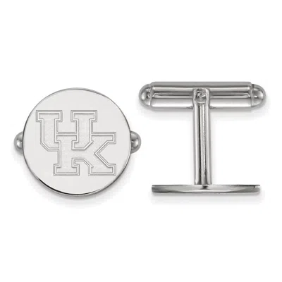 Diamond2deal Sterling Silver Rhodium-plated Kentucky U-k Cuff Links In White
