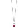 Diamond2deal Sterling Silver Rhodium-plated Lab Created Ruby And Cz Round Halo Pendant Necklace