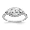 Diamond2deal Sterling Silver Rhodium-plated Marquise Halo Cubic Zirconia Ring