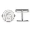 Diamond2deal Sterling Silver Rhodium-plated Michigan State University Spartan Cuff Links