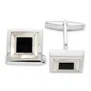 Diamond2deal Sterling Silver Rhodium-plated Mother Of Pearl & Enamel Cufflinks