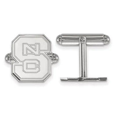 Diamond2deal Sterling Silver Rhodium-plated North Carolina State University N-c-s Cuff Links In White