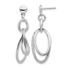 Diamond2deal Sterling Silver Rhodium-plated Oval Shape Drop Dangle Earrings In Metallic
