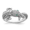 Diamond2deal Sterling Silver Rhodium-plated Polished Cubic Zirconia Alligator Ring