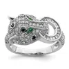 Diamond2deal Sterling Silver Rhodium-plated Polished Cubic Zirconia Cheetah Ring