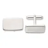 Diamond2deal Sterling Silver Rhodium-plated Polished Rectangle Cuff Links