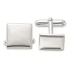 Diamond2deal Sterling Silver Rhodium-plated Polished Square Cuff Links