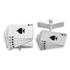Diamond2deal Sterling Silver Rhodium-plated Royal Flush Cuff Links
