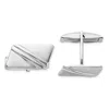 Diamond2deal Sterling Silver Rhodium-plated Stripe Design Cuff Links