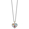 Diamond2deal Sterling Silver Rhodium-plated With 14k Accent Gemstone Pendant Necklace