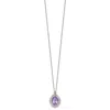 Diamond2deal Sterling Silver Rhodium-plated With 14k Accent Oval Amethyst Pendant Necklace