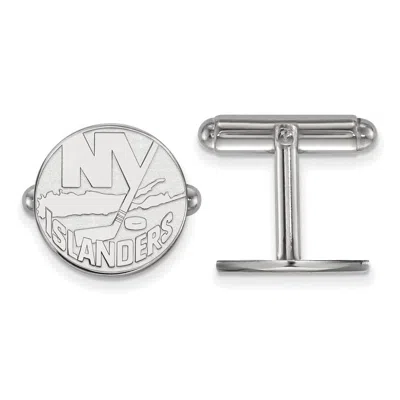 Diamond2deal Sterling Silver Rhodium-plated Fancy Cuff Links In Metallic