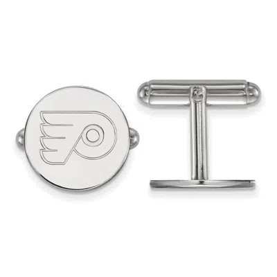 Diamond2deal Sterling Silver Rhodium-plated Fancy Cuff Links In Metallic