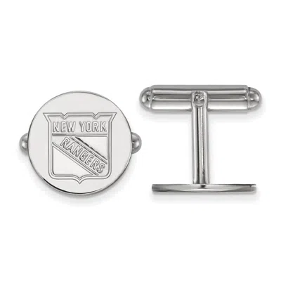 Diamond2deal Sterling Silver Rhodium-plated Fancy Cuff Links In Metallic