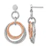 Diamond2deal Sterling Silver Rose Gold-plated Drop Dangle Earring In Gold