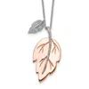 Diamond2deal Sterling Silver Rose-tone Cz Leaf Necklace 16" With 2" Ext