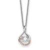 Diamond2deal Sterling Silver Rose-tone Cz Warm Embrace Necklace 18"