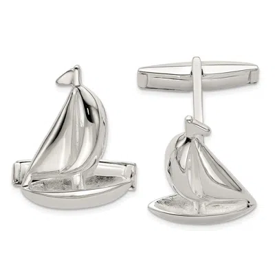 Diamond2deal Sterling Silver Sail Boat Cuff Links