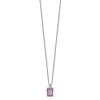 Diamond2deal Sterling Silver With 14k Accent Amethyst And Diamond Pendant Necklace