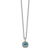 Diamond2deal Sterling Silver With 14k Accent Blue Topaz Pendant Necklace