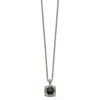 Diamond2deal Sterling Silver With 14k Accent Checkerboard-cut Black Onyx Pendant Necklace