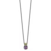 Diamond2deal Sterling Silver With 14k Accent Cushion Amethyst And Peridot Pendant Necklace
