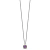 Diamond2deal Sterling Silver With 14k Accent Cushion Amethyst Pendant Necklace