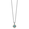 Diamond2deal Sterling Silver With 14k Accent Cushion Bezel Sky Blue Topaz Pendant Necklace