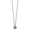 Diamond2deal Sterling Silver With 14k Accent Cushion Citrine Pendant Necklace