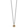 Diamond2deal Sterling Silver With 14k Accent Cushion Citrine Pendant Necklace