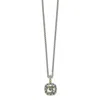 Diamond2deal Sterling Silver With 14k Accent Cushion Green Quartz Pendant Necklace