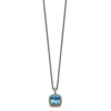 Diamond2deal Sterling Silver With 14k Accent Cushion Light Swiss Blue Topaz Pendant Necklace