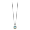 Diamond2deal Sterling Silver With 14k Accent Cushion Light Swiss Blue Topaz Pendant Necklace