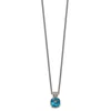 Diamond2deal Sterling Silver With 14k Accent Cushion London Blue Topaz Pendant Necklace