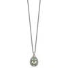 Diamond2deal Sterling Silver With 14k Accent Diamond And Green Quartz Pendant Necklace