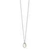 Diamond2deal Sterling Silver With 14k Accent Floral Oval Mother Of Pearl Pendant Necklace