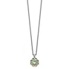 Diamond2deal Sterling Silver With 14k Accent Green Quartz And Diamond Pendant Necklace