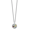 Diamond2deal Sterling Silver With 14k Accent Multi Gemstone Round Pendant Necklace