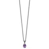 Diamond2deal Sterling Silver With 14k Accent Oval Amethyst And Diamond Pendant Necklace