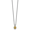 Diamond2deal Sterling Silver With 14k Accent Oval Citrine Pendant Necklace
