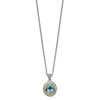 Diamond2deal Sterling Silver With 14k Accent Oval Light Swiss Blue Topaz Pendant Necklace